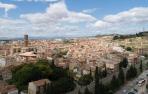 Una vista aérea de Tudela, con el Corazón de Jesús al fondo a la derecha