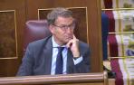 Alberto Núñez Feijóo durante la segunda jornada de la Sesión de Investidura