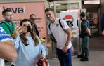 César Azpilicueta a su llegada junto al Atlético de Madrid a Pamplona