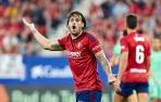 Juan Cruz protesta al linier durante el partido Osasuna-Atlético de Madrid