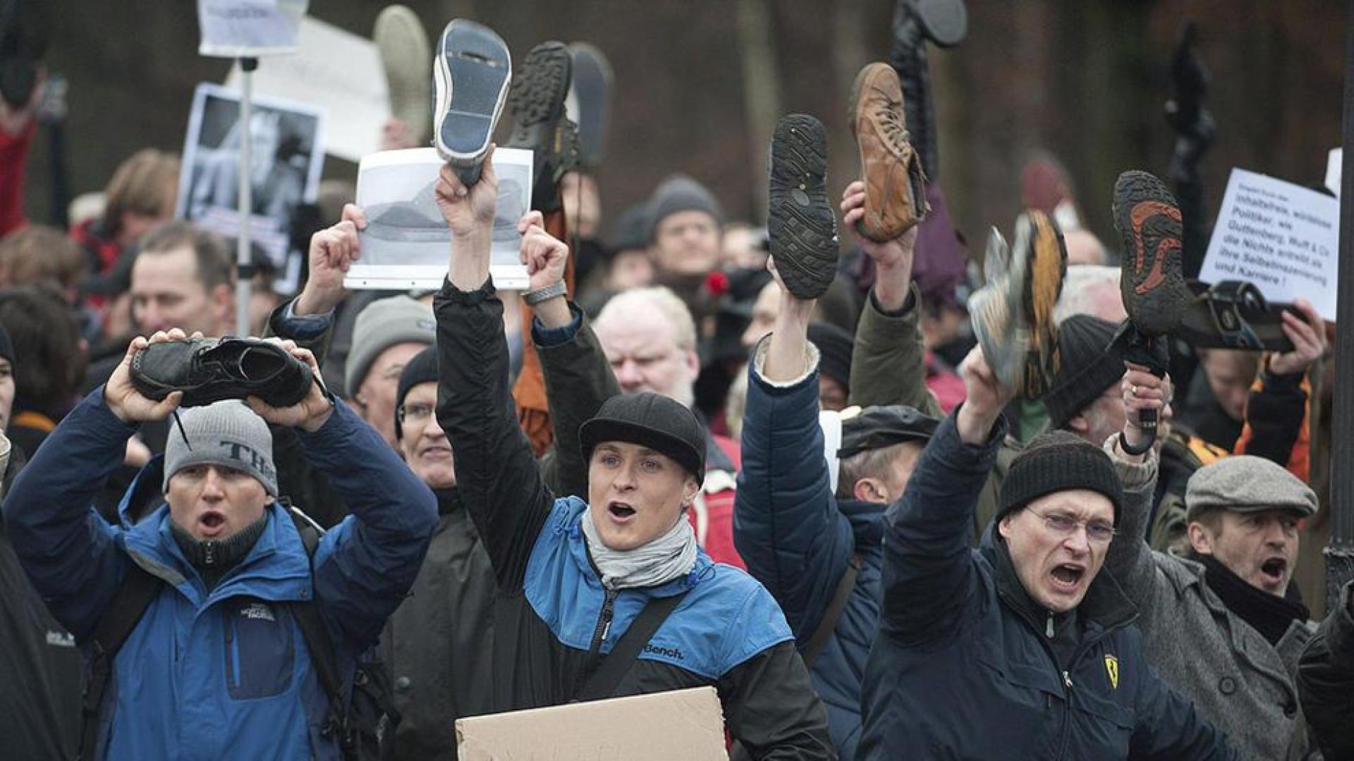 Manifestaci&oacute;n en Alemania contra el presidente Wulff