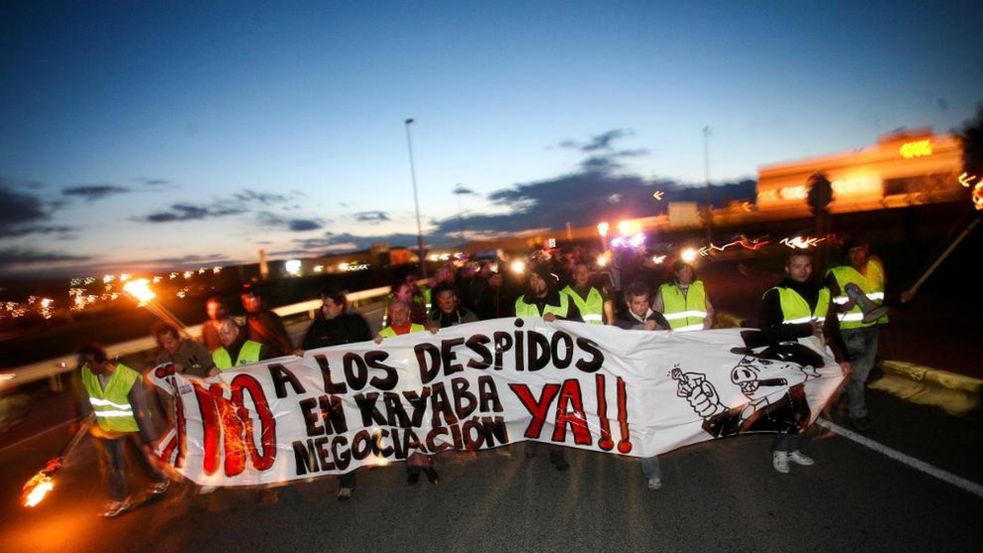 Protesta de los trabajadores de Kayaba