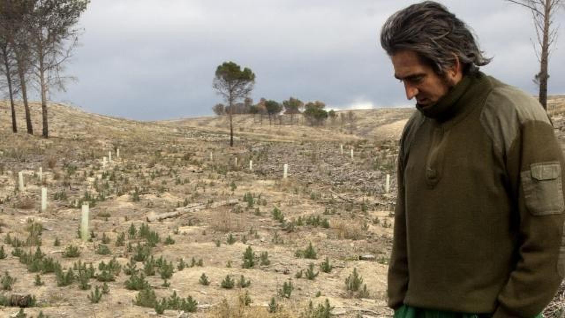 Un agricultor observa cómo se encuentra la zona de Vallacuera. 	GALDONA
