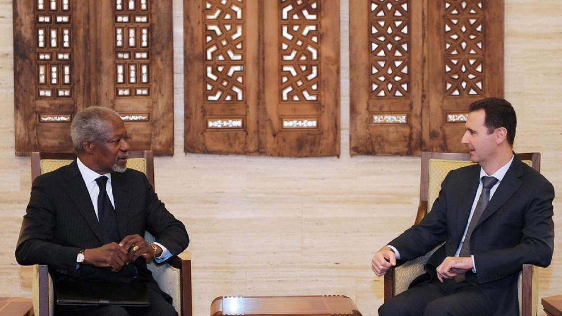 Culmina la reuni&oacute;n privada entre Annan y Al Asad