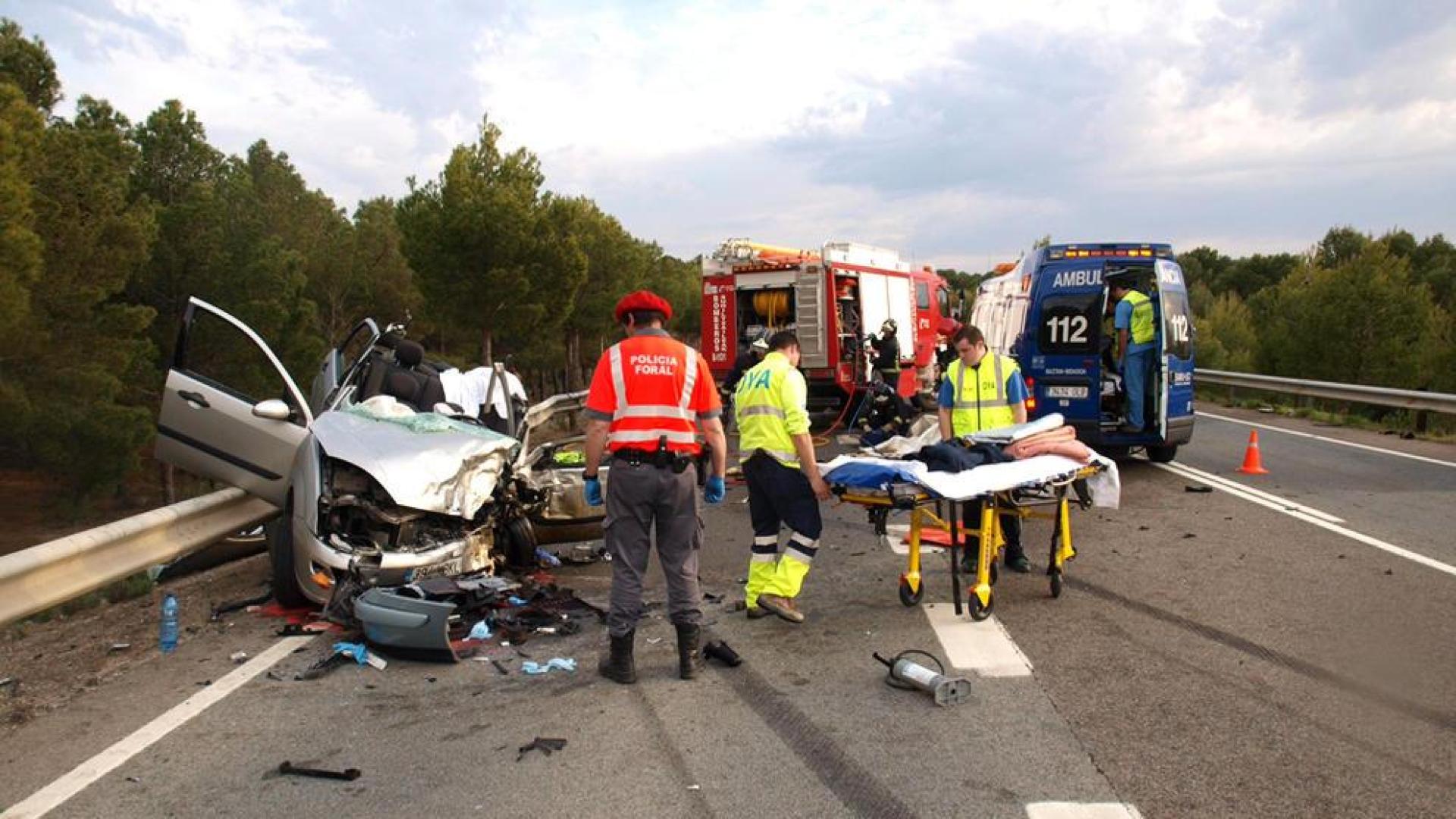 Una herida grave en un choque frontal en Caparroso
