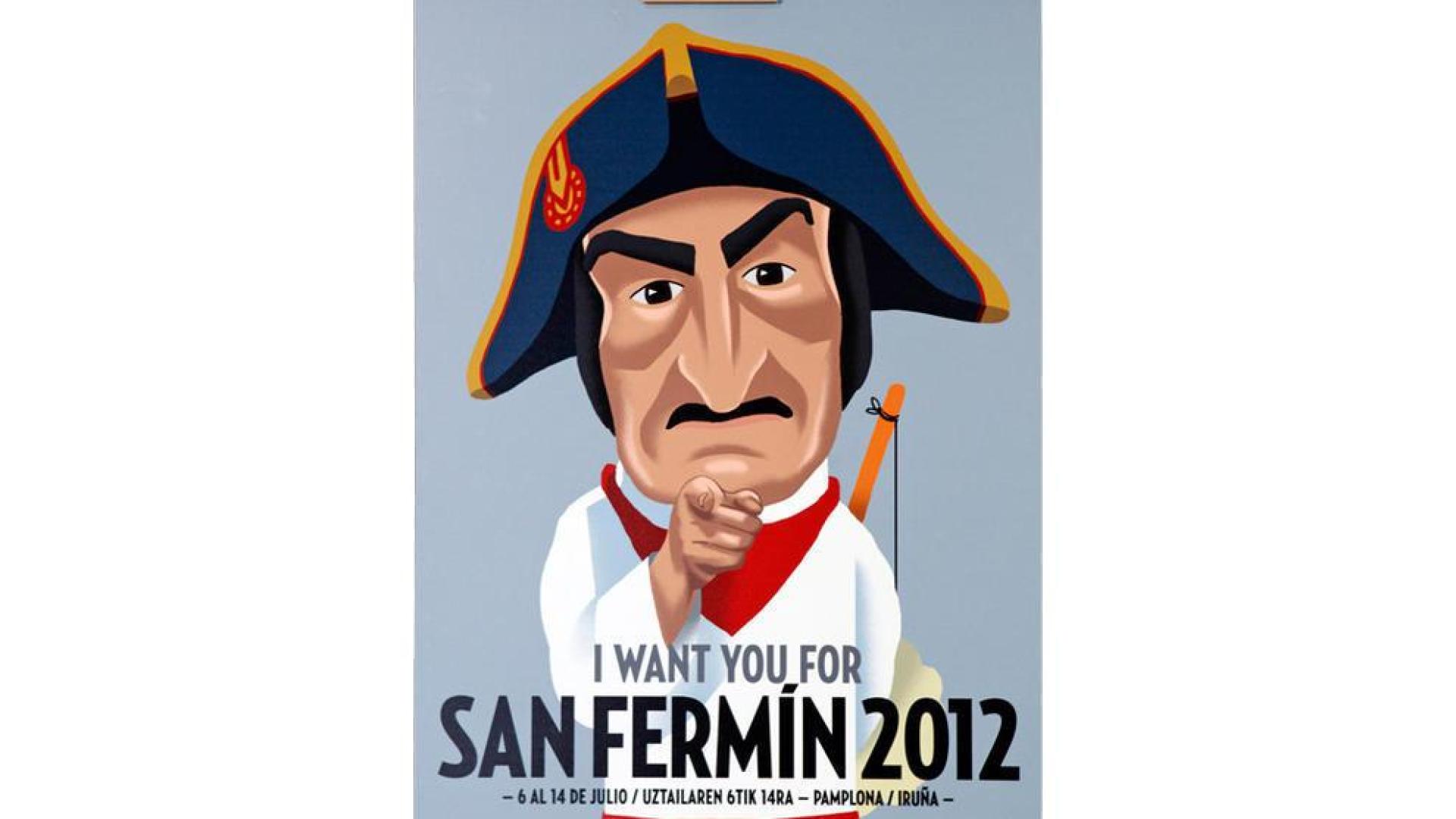 El cartel 'Caravinagre I want you' anunciar&aacute; los Sanfermines 2012