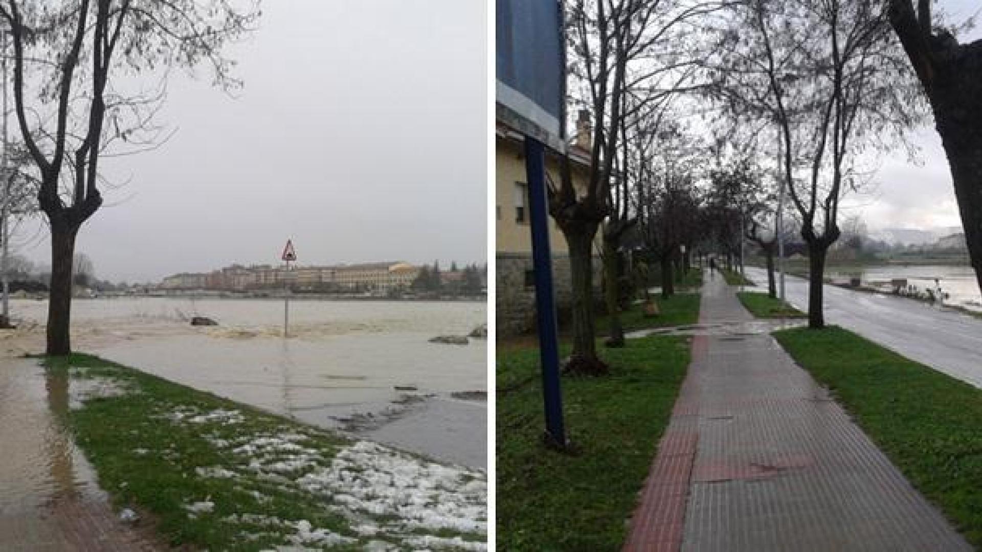 El riesgo de inundaciones amenaza a las zonas media y sur de Navarra