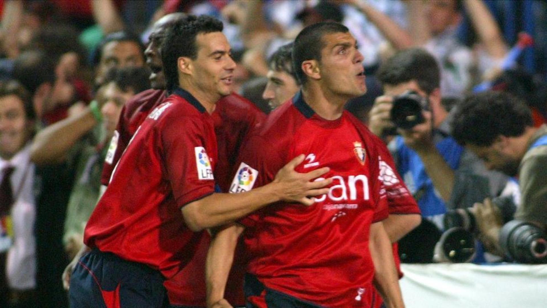 Aloisi celebra el gol en la final de Copa contra el Betis
