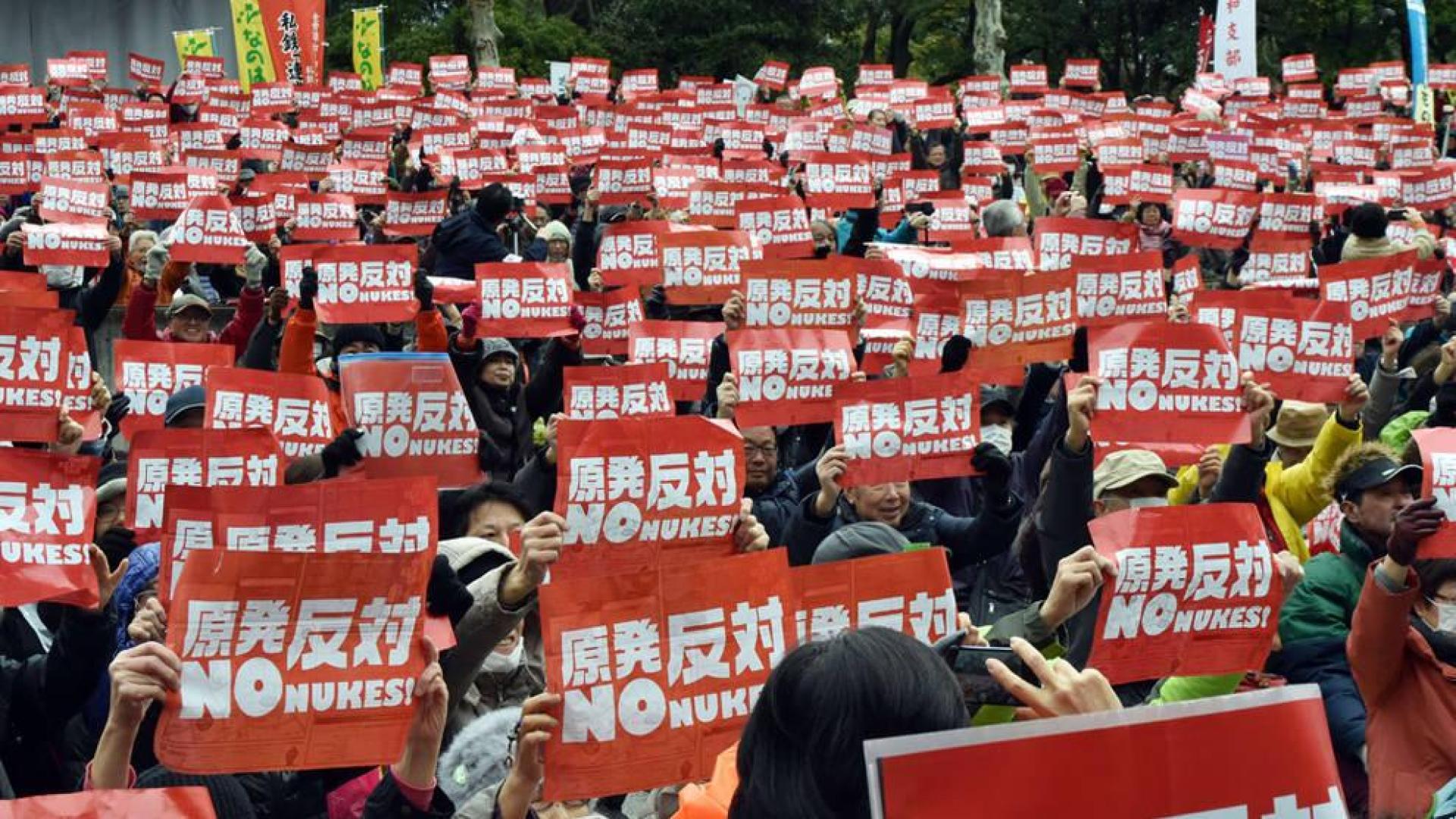 Manifestación antinuclear en Japón en el aniversario de Fukushima