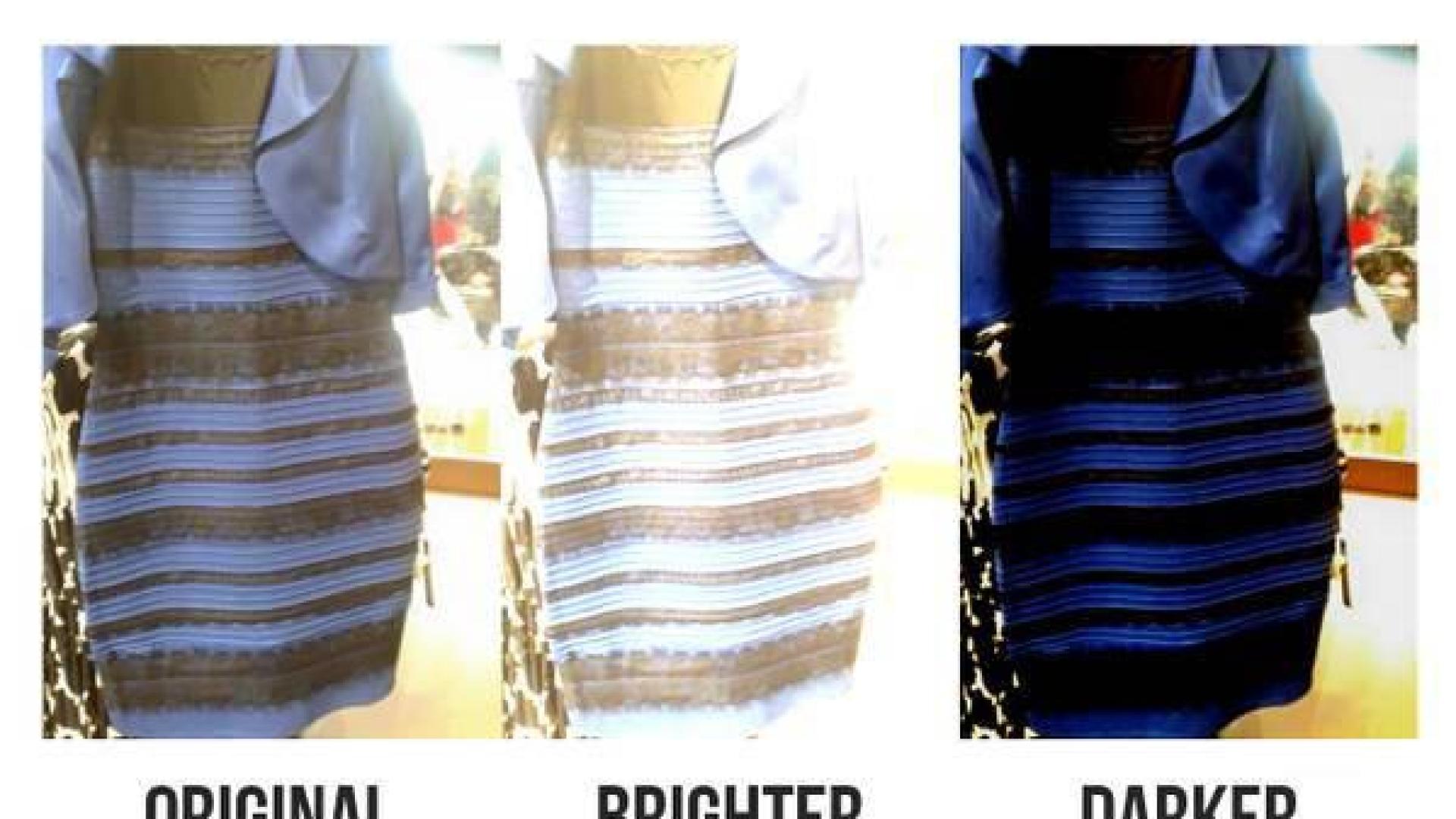 ¿El vestido era blanco y dorado o negro y azul?