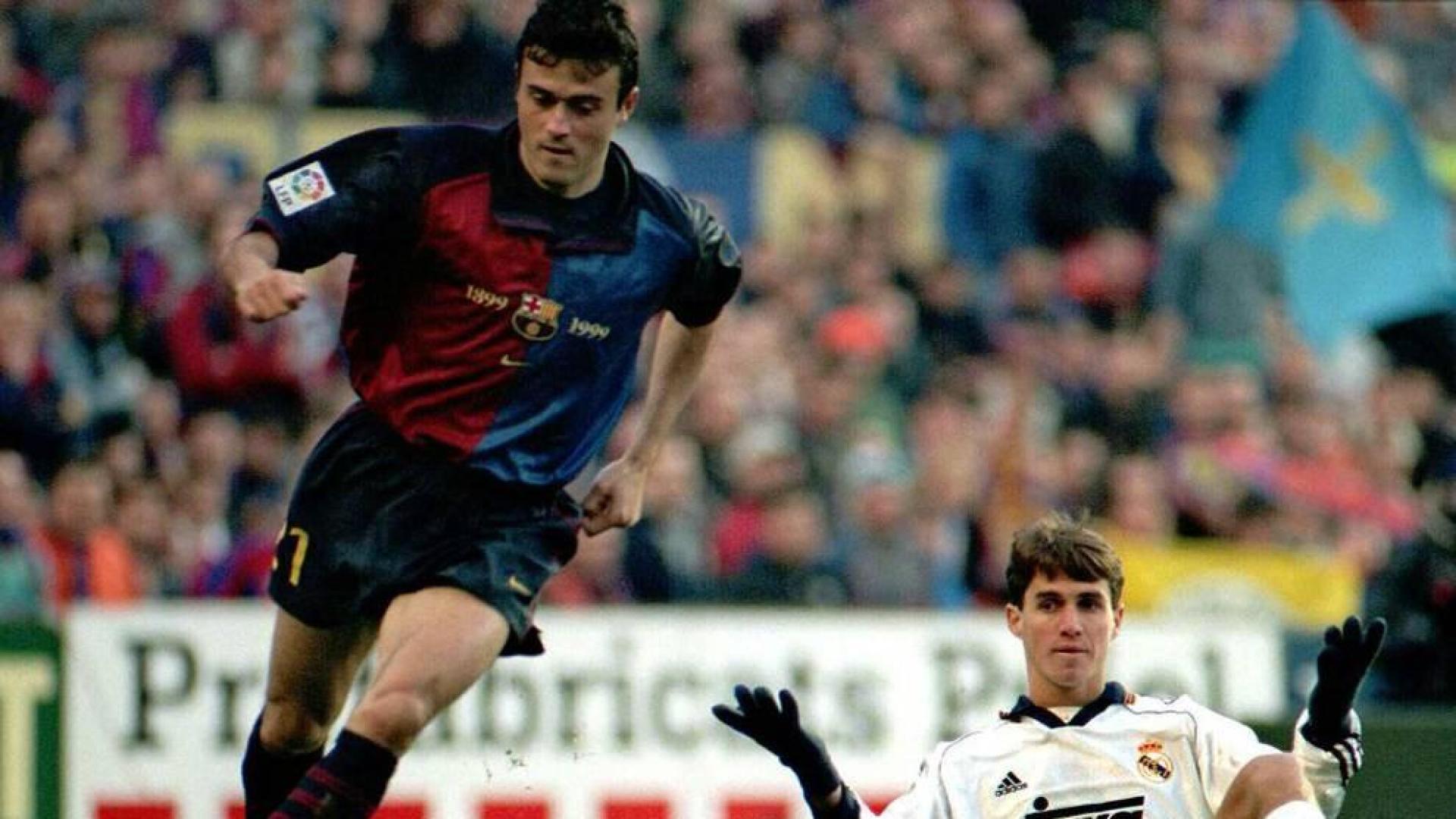 Luis Enrique, contra el Real Madrid en 1999.