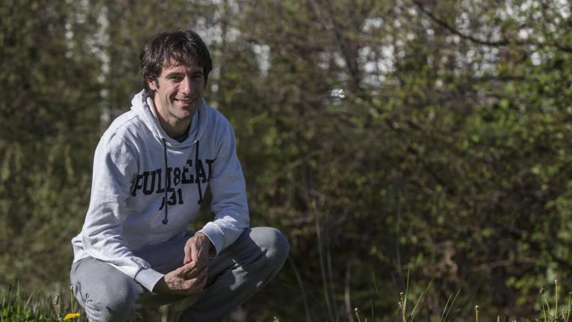 Toni Rodrigo, jugador de la Peña Sport, ayer por la tarde en Cordovilla.