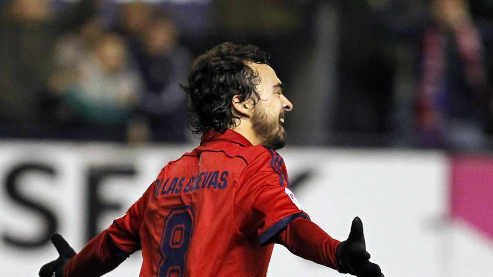 De las Cuevas celebra un gol contra el Leganés