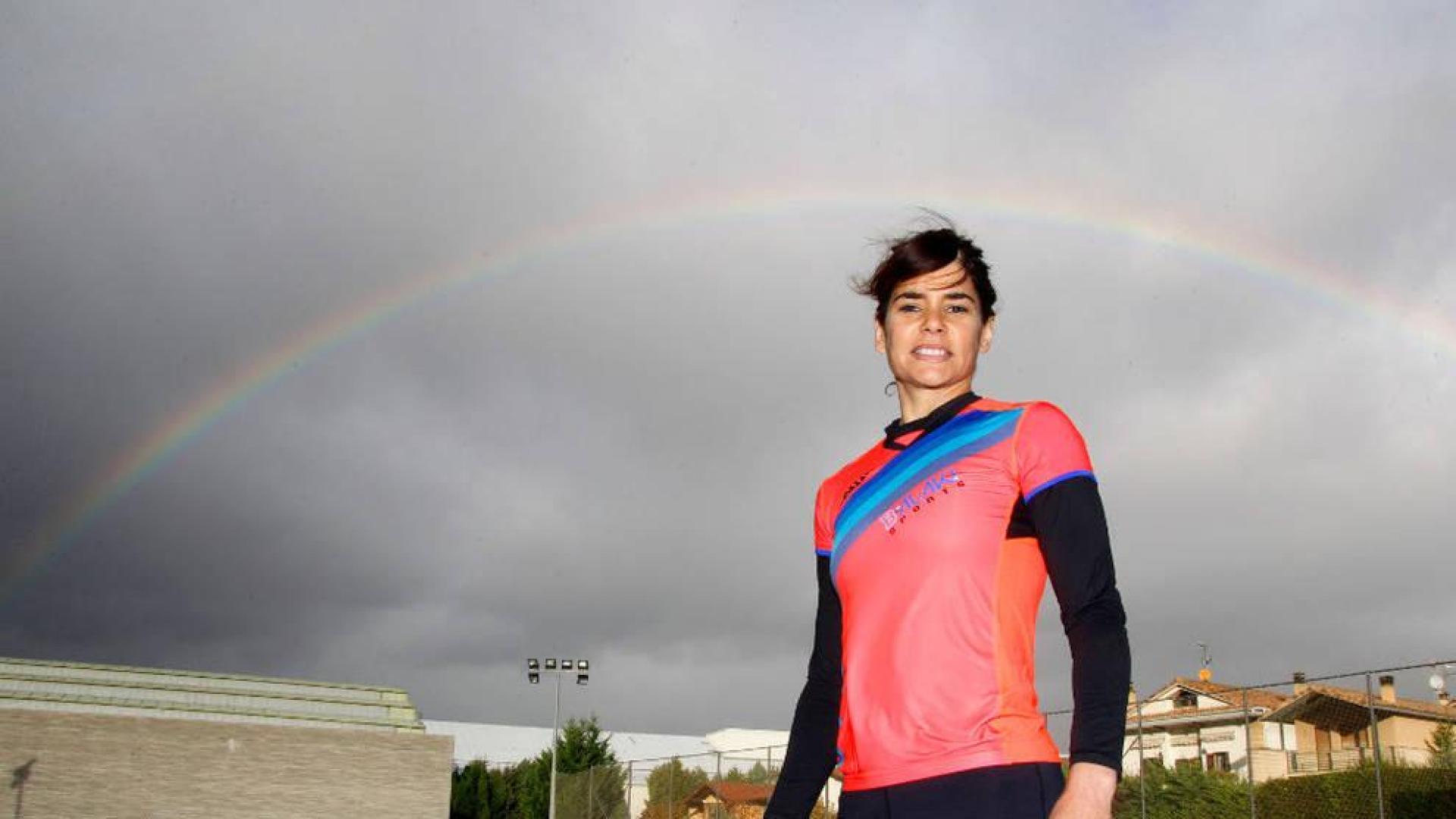 Nuria Rodríguez, este pasado lunes en las instalaciones deportivas de Ororbia.