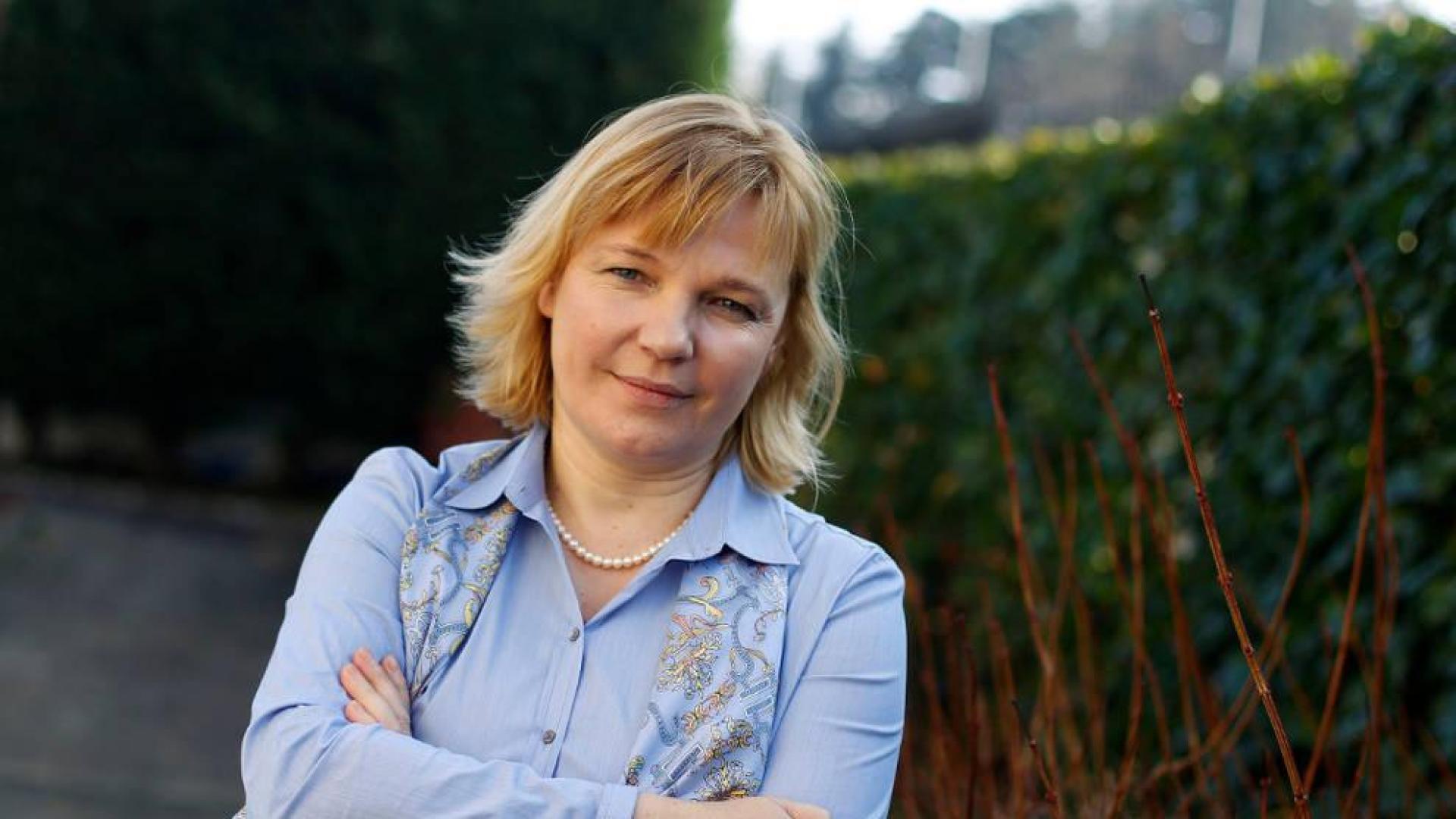 La doctora rusa Irina Matveikova, que vive y trabaja en Madrid, en el Colegio de Médicos de Pamplona. Impartió una conferencia en el congreso de Educación emocional organizado por Padres Formados.