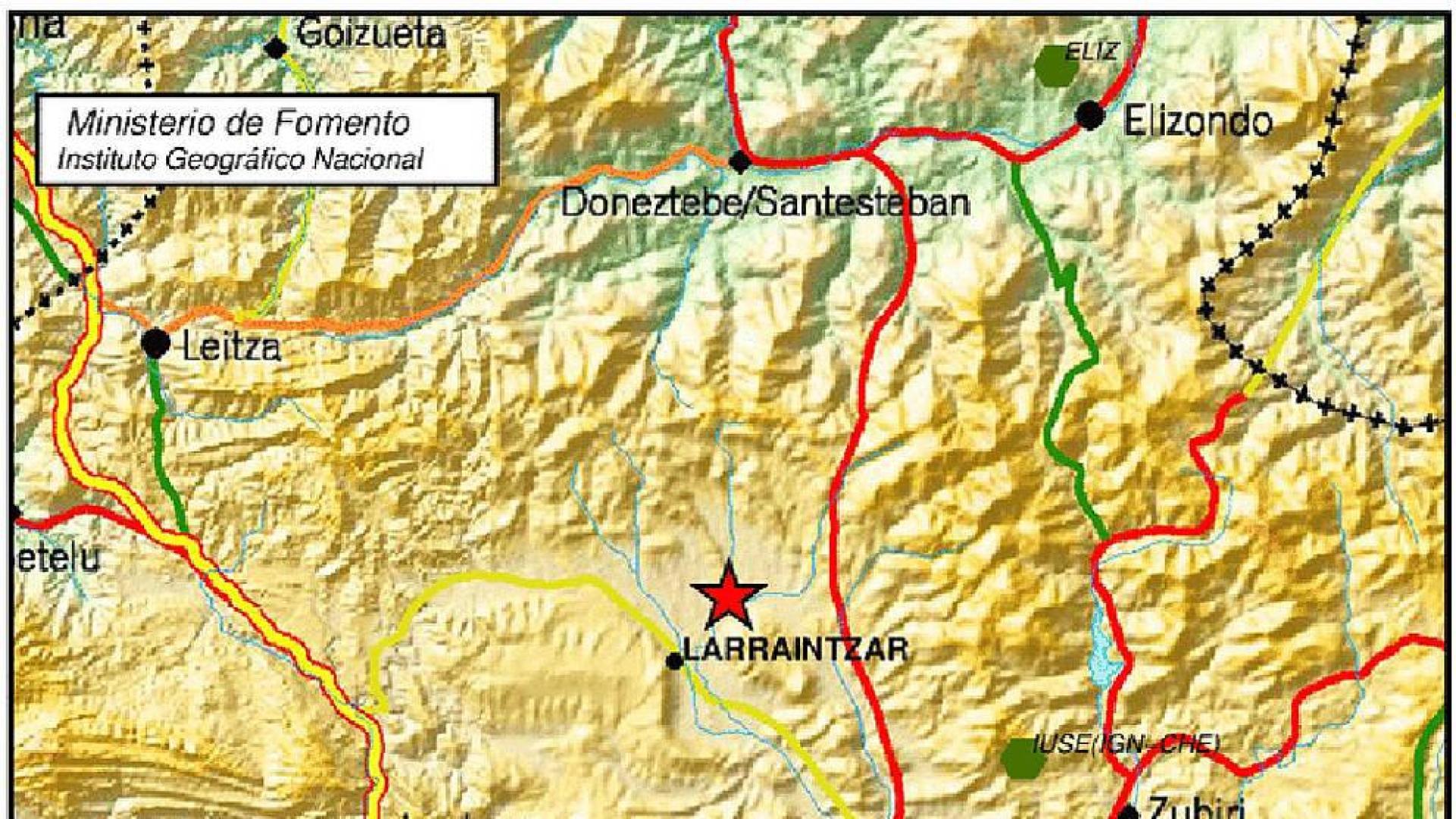 La tercera réplica de 2,4 del terremoto de Pamplona en Larrainzar