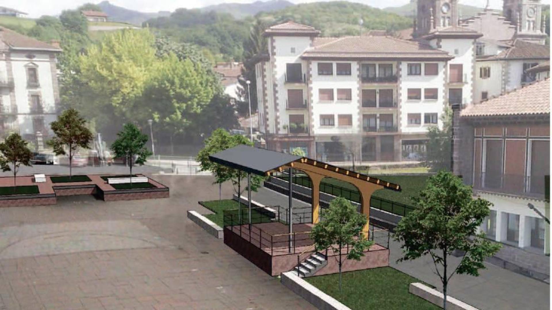 La reforma de la plaza de Elizondo comienza hoy con un nuevo kiosco