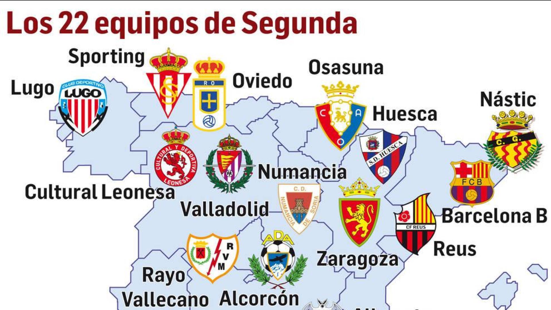 El nuevo mapa de la Segunda División