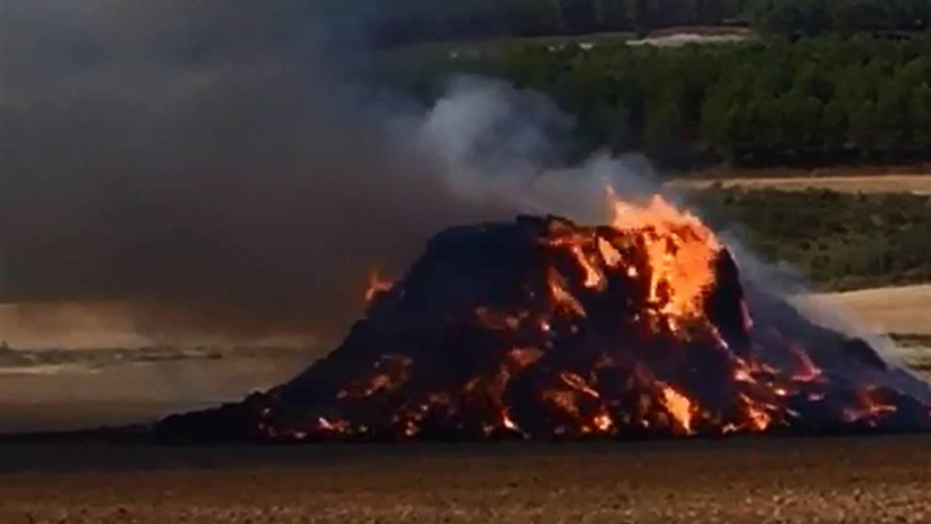 Sofocado un incendio de paja entre Lerín y Sesma