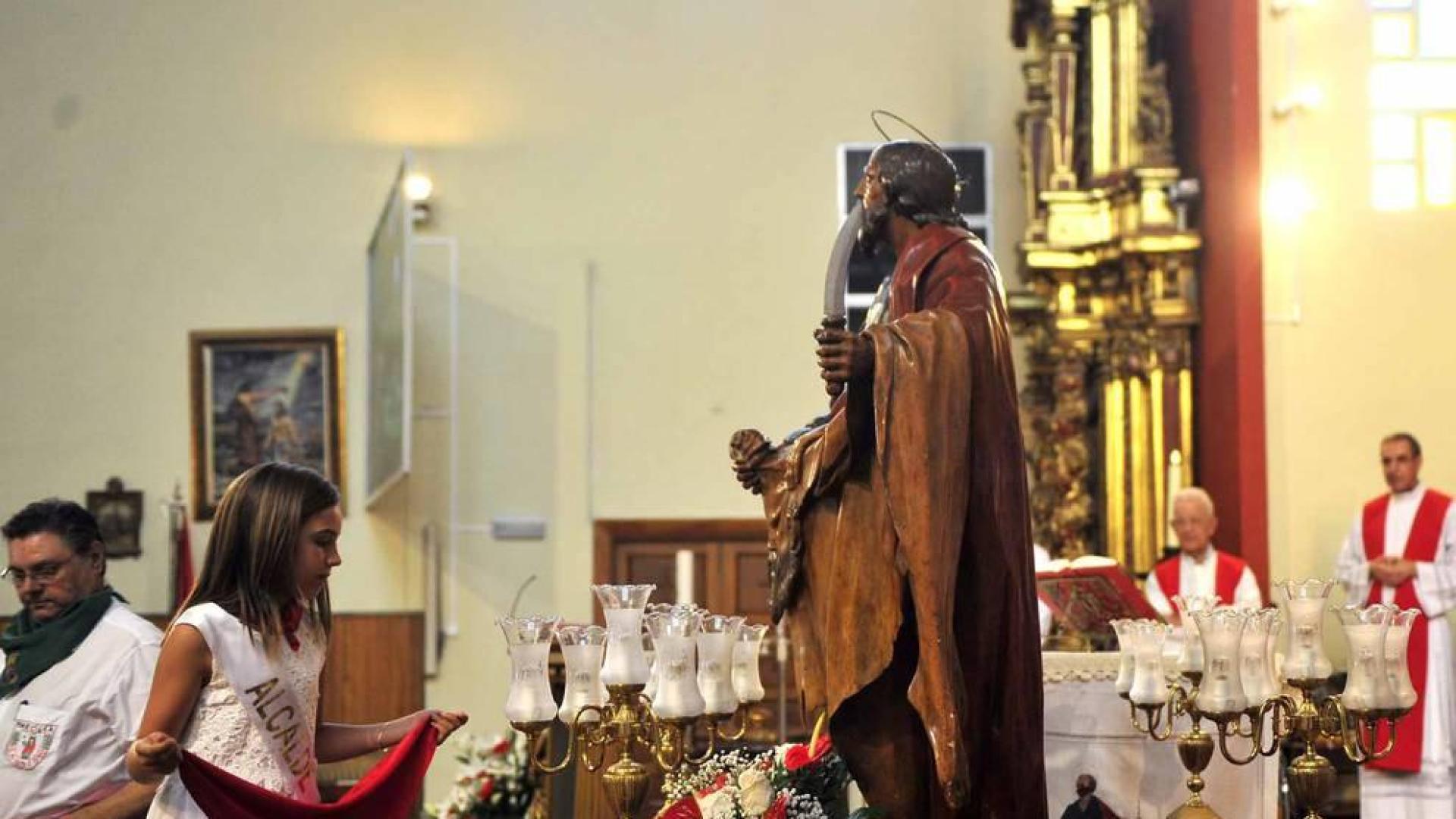 Imágenes de la procesión en honor a San Bartolomé en Marcilla.