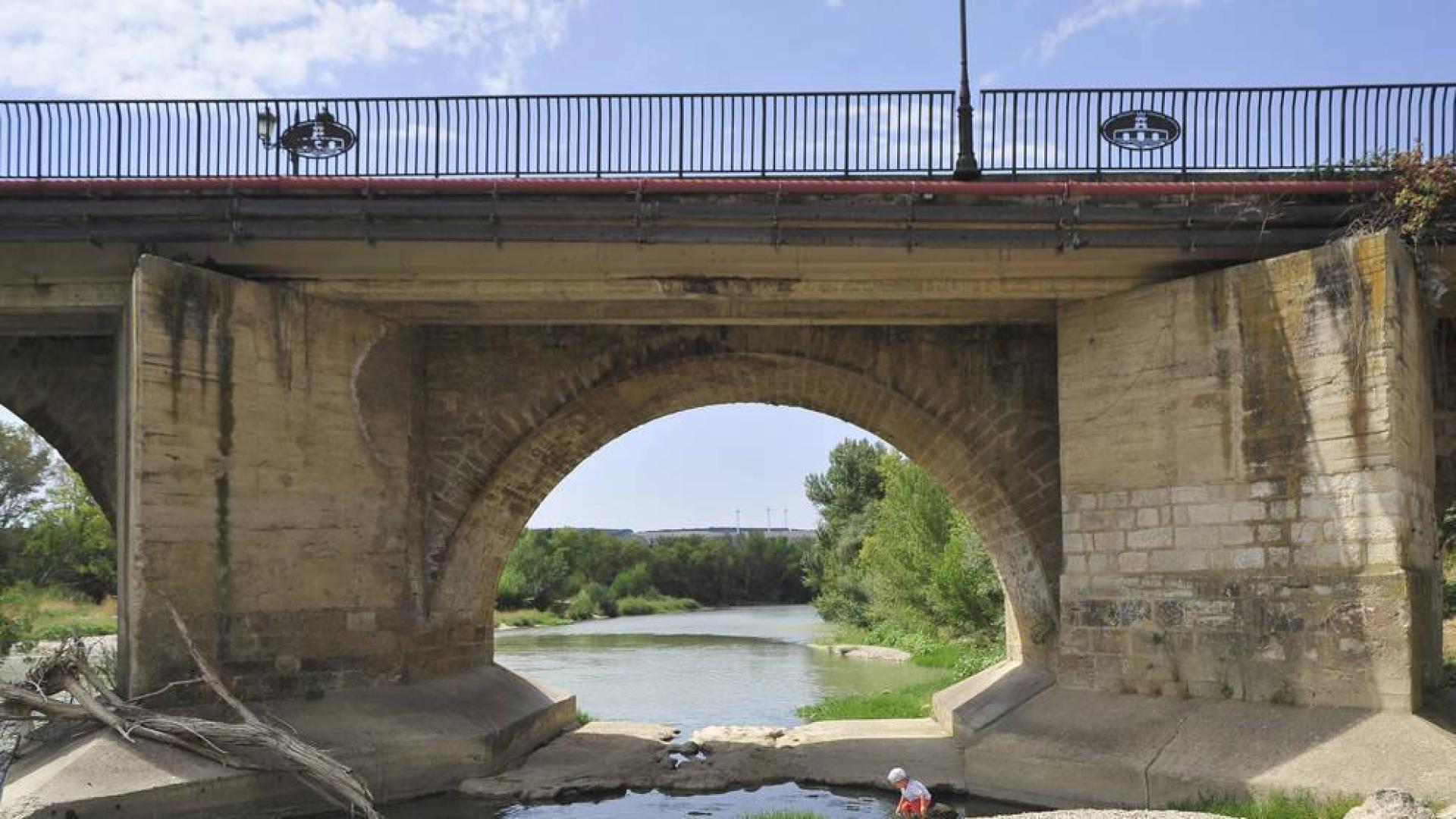 El Arga, bajo mínimos a su paso por el puente de Peralta.