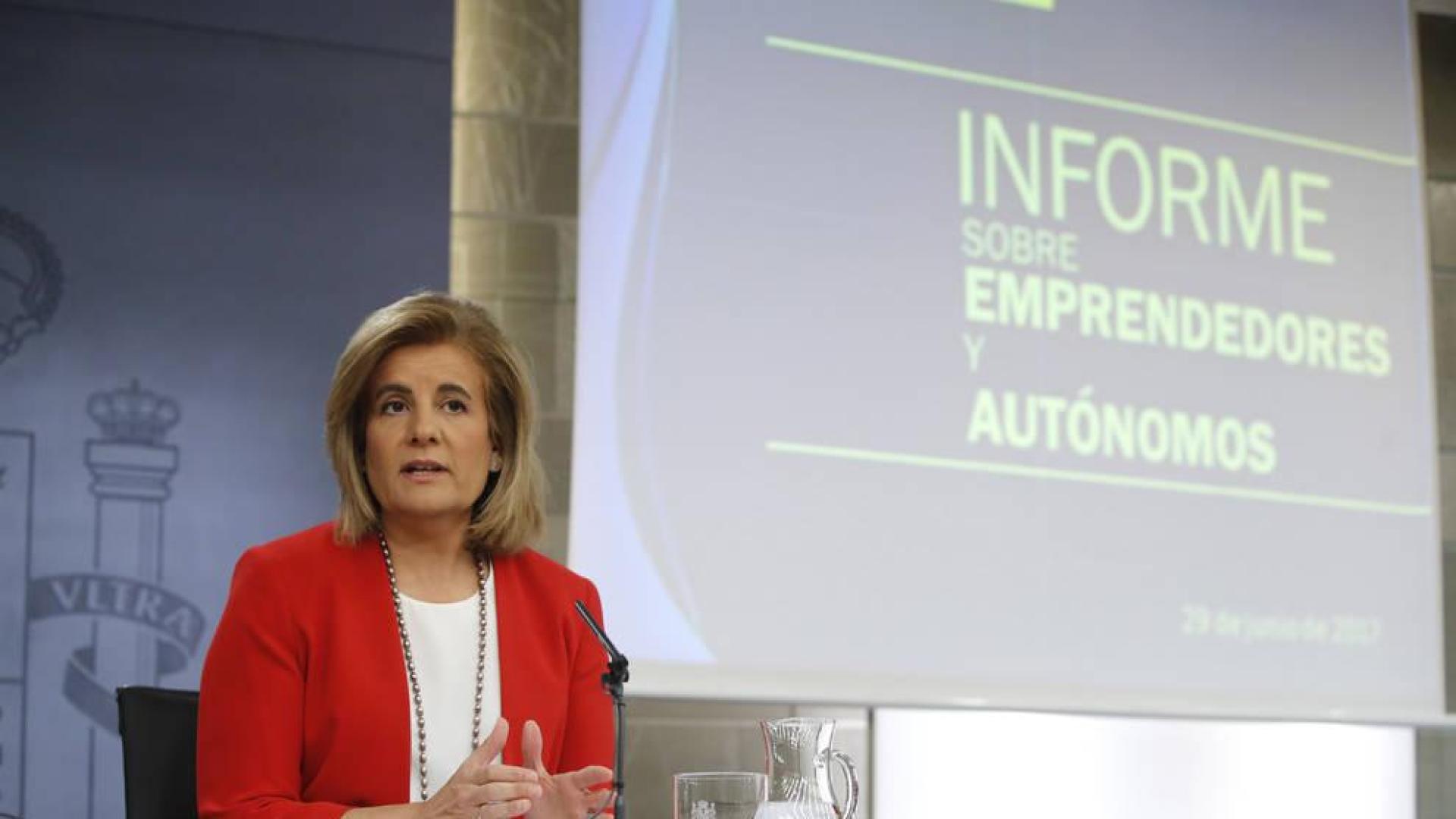 Fátima Báñez en la rueda de prensa posterior al Consejo de Ministros