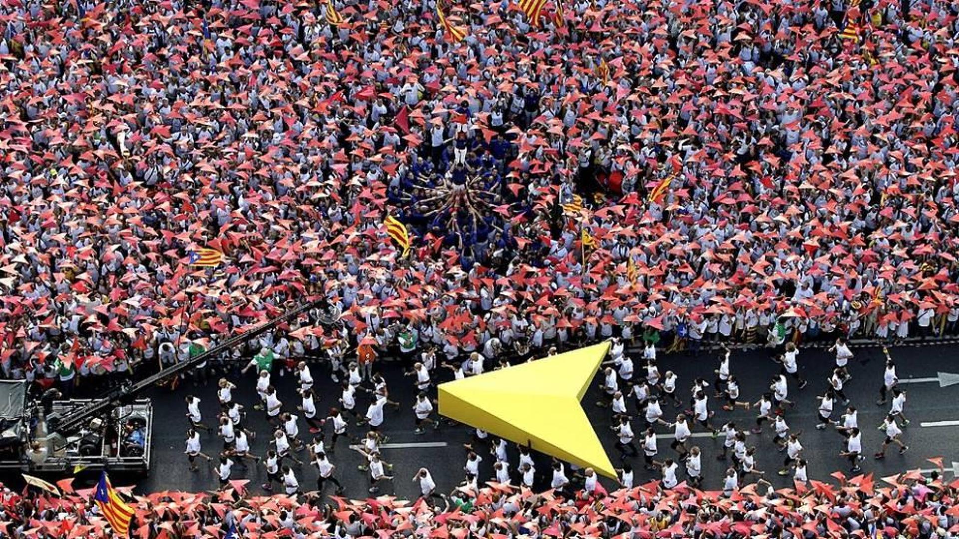 Miles de personas salieron a la calle en Barcelona este viernes 11 de septiembre para celebrar la Díada.