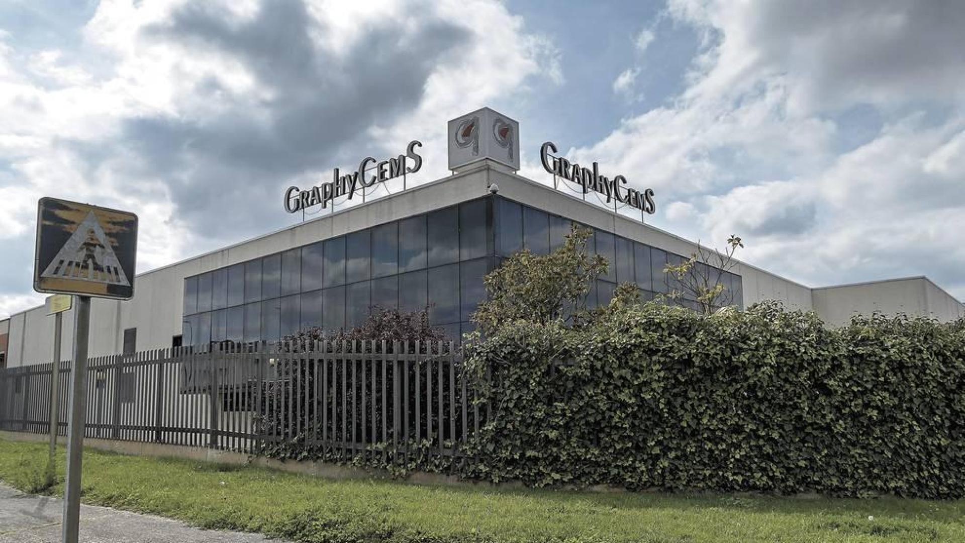 Exteriores de la empresa GraphyCems, situada en el polígono industrial de Villatuerta.