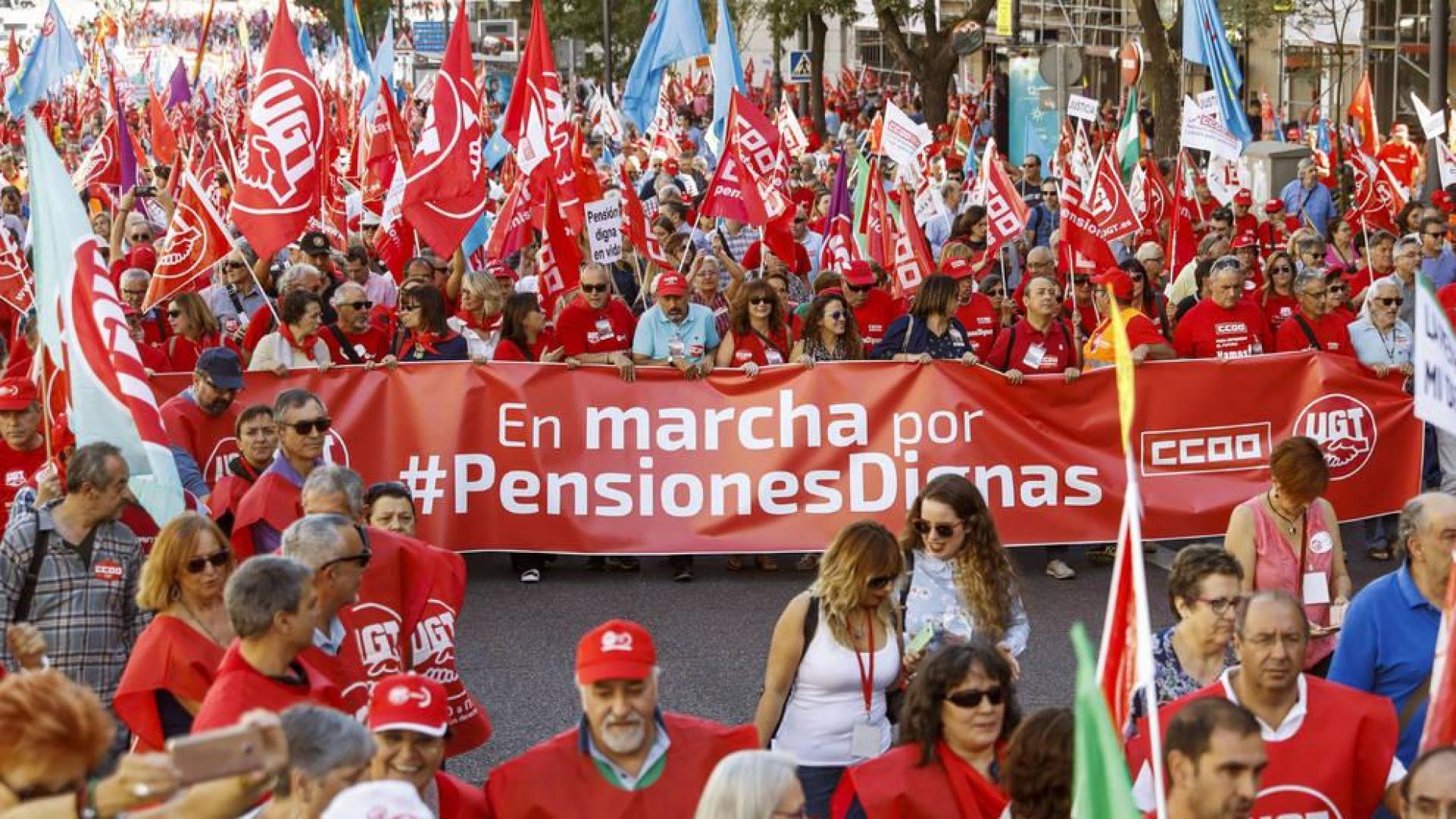 Las marchas de jubilados reclaman en Madrid pensiones dignas