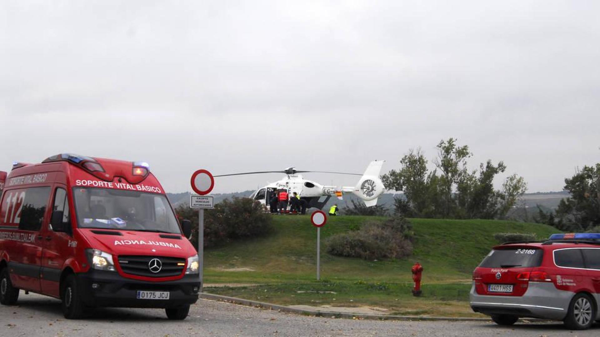 Herido muy grave tras sufrir un golpe en una chatarrería en Falces