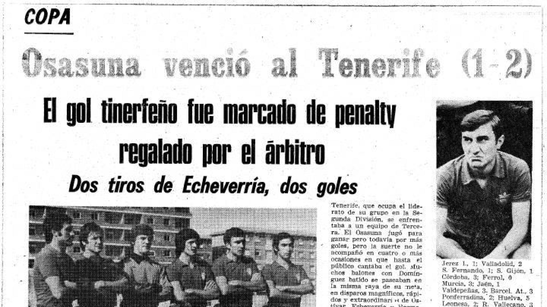 Osasuna logró su única victoria en el Heliodoro en septiembre de 1976