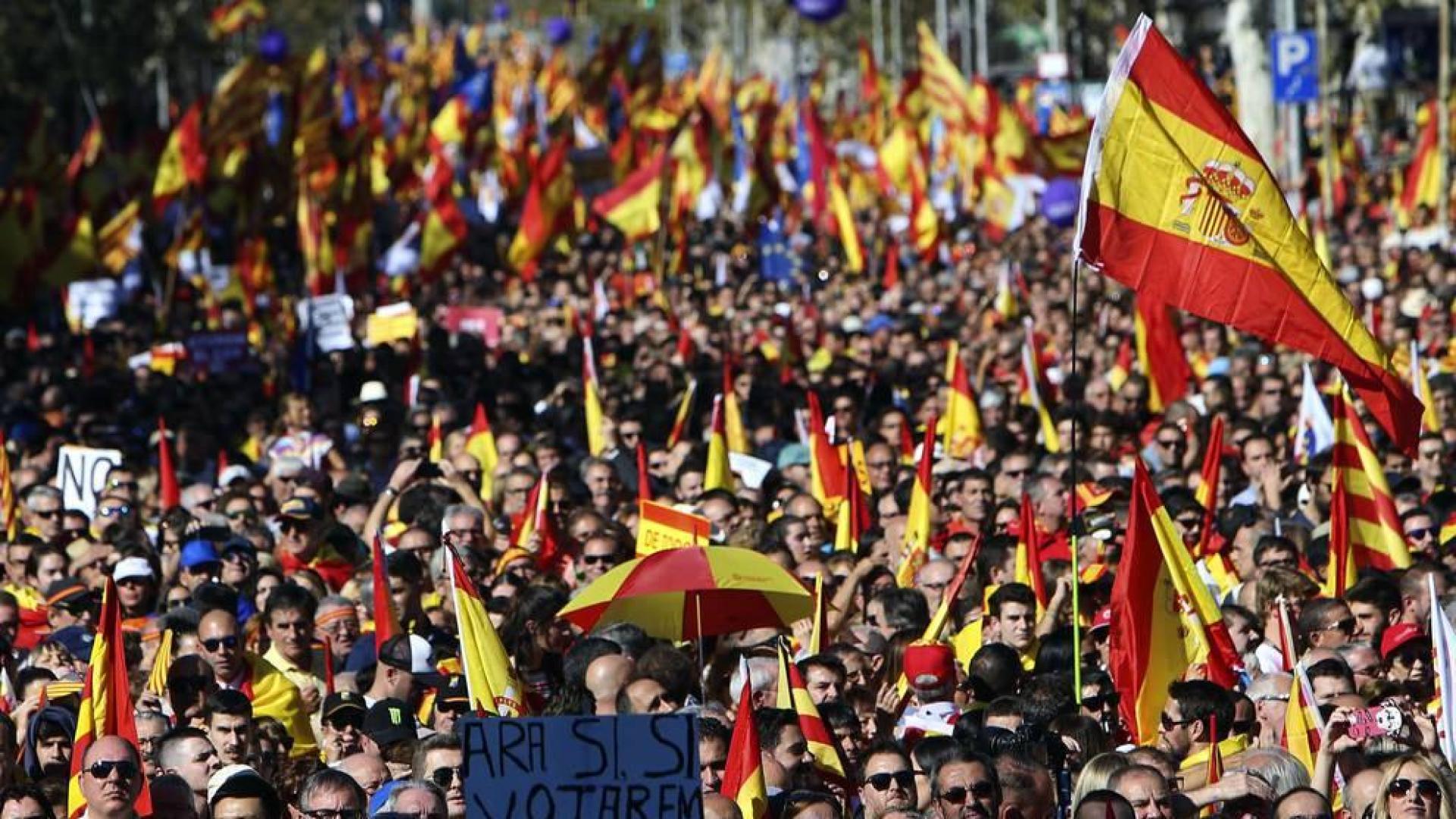 Manifestación convocada por Sociedad Civil Catalana