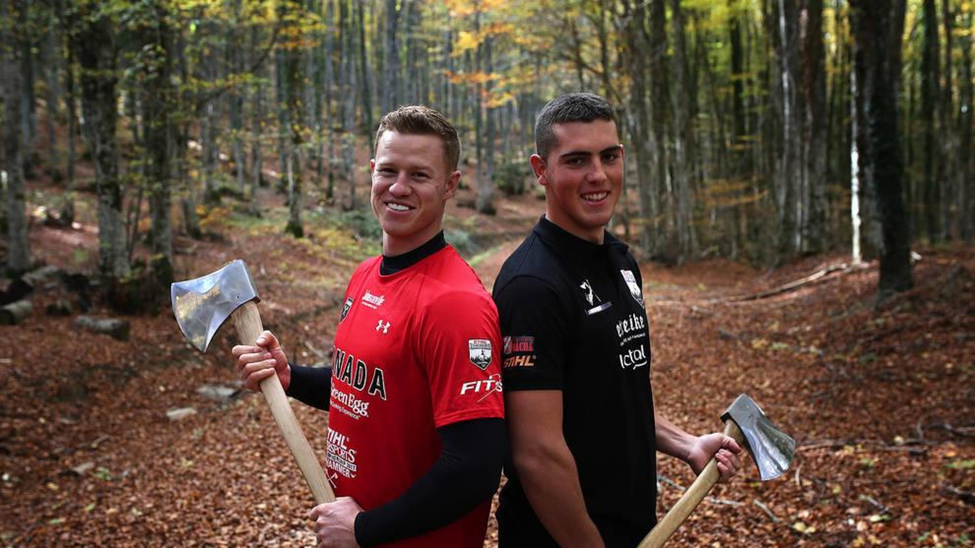 La selección canadiense de Timbersports se pone a punto en Ochagavía