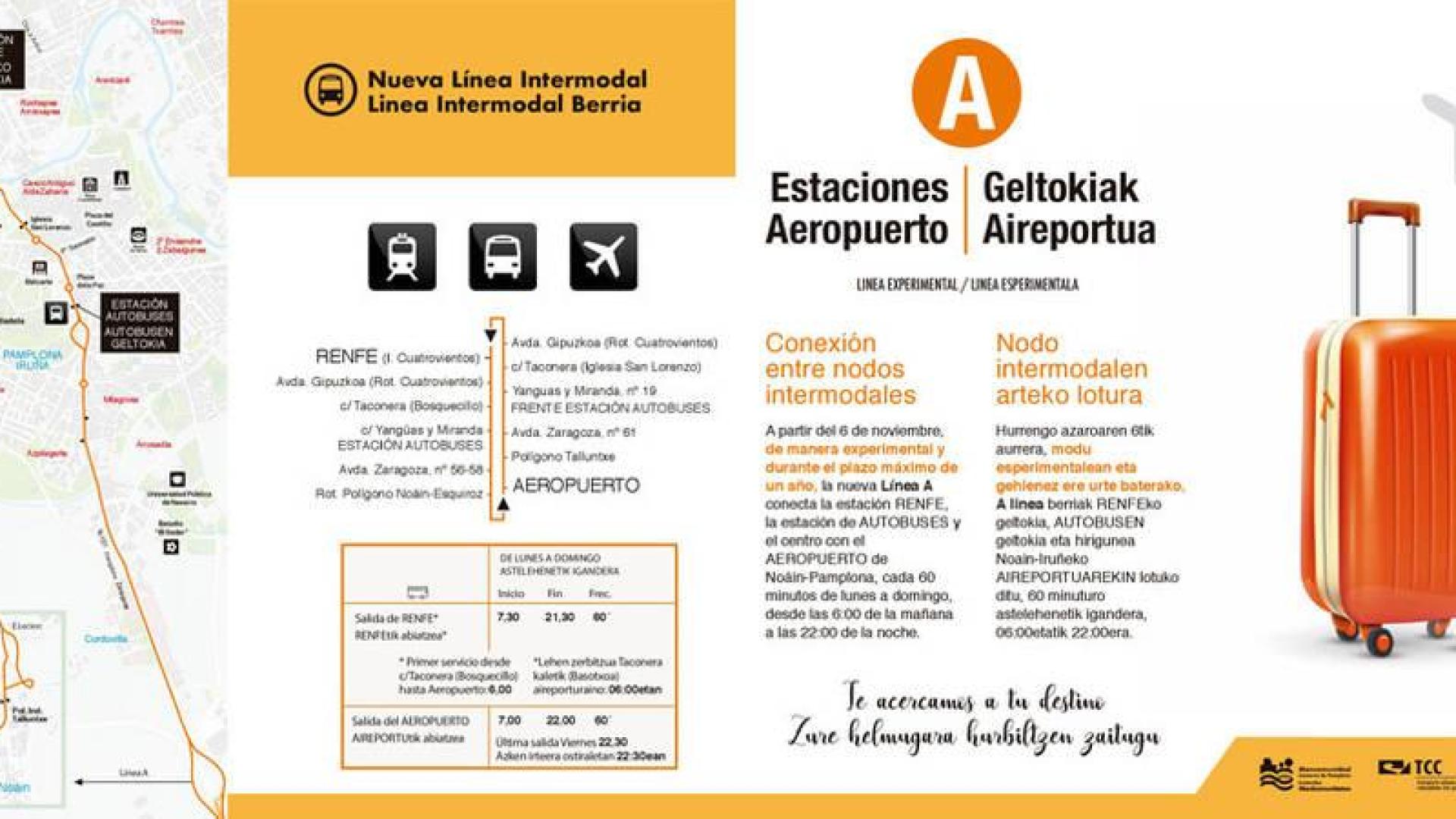 El próximo lunes entra en servicio la nueva línea de transporte urbano al aeropuerto