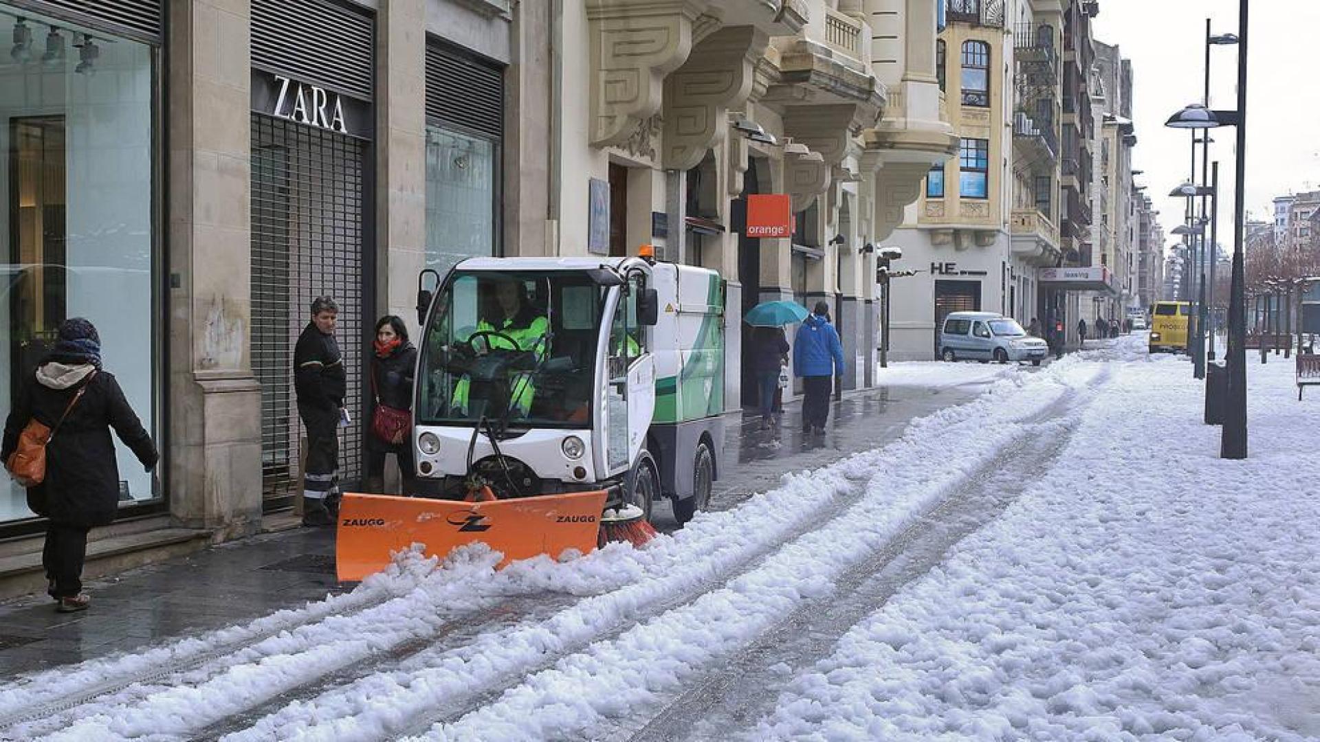 Pamplona ha activado este jueves su Plan de Nieve