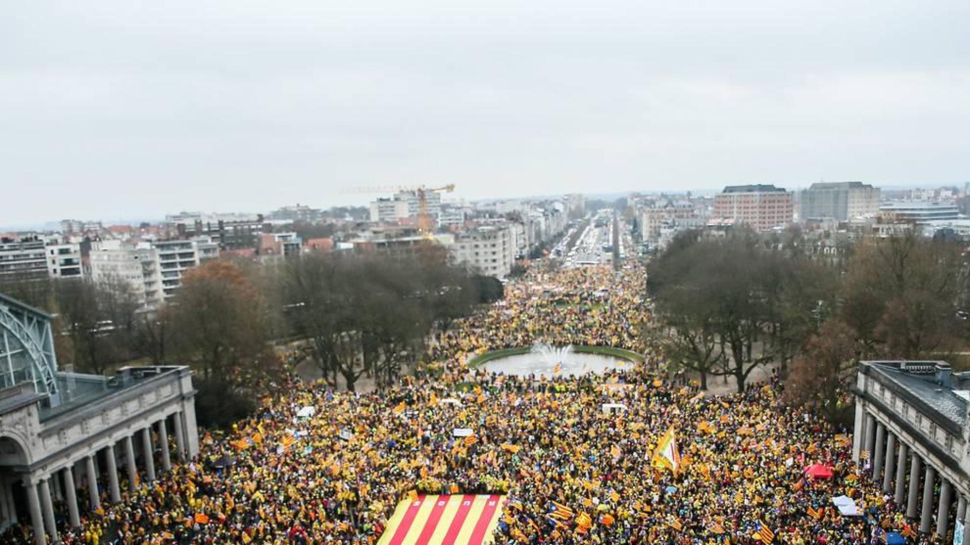 Manifestación en Bruselas a favor de la independencia de Cataluña