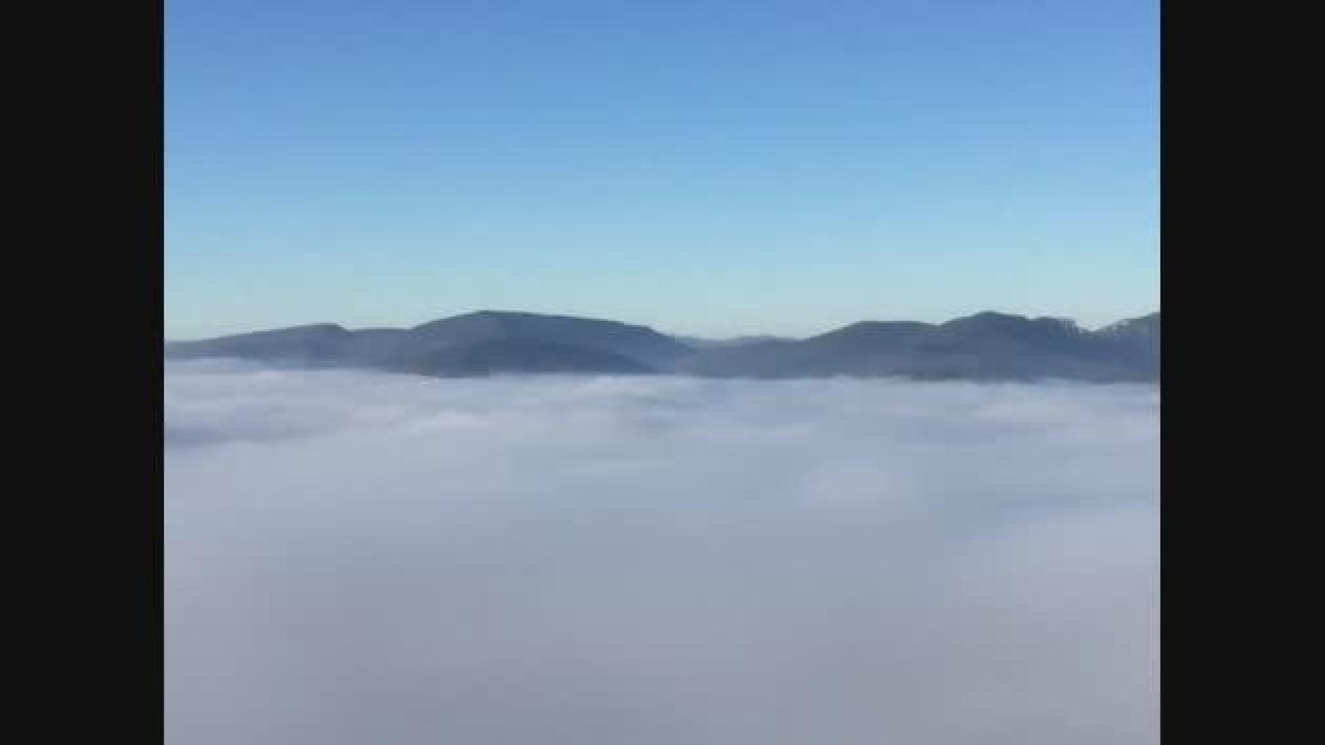 La niebla cubre la Cuenca de Pamplona