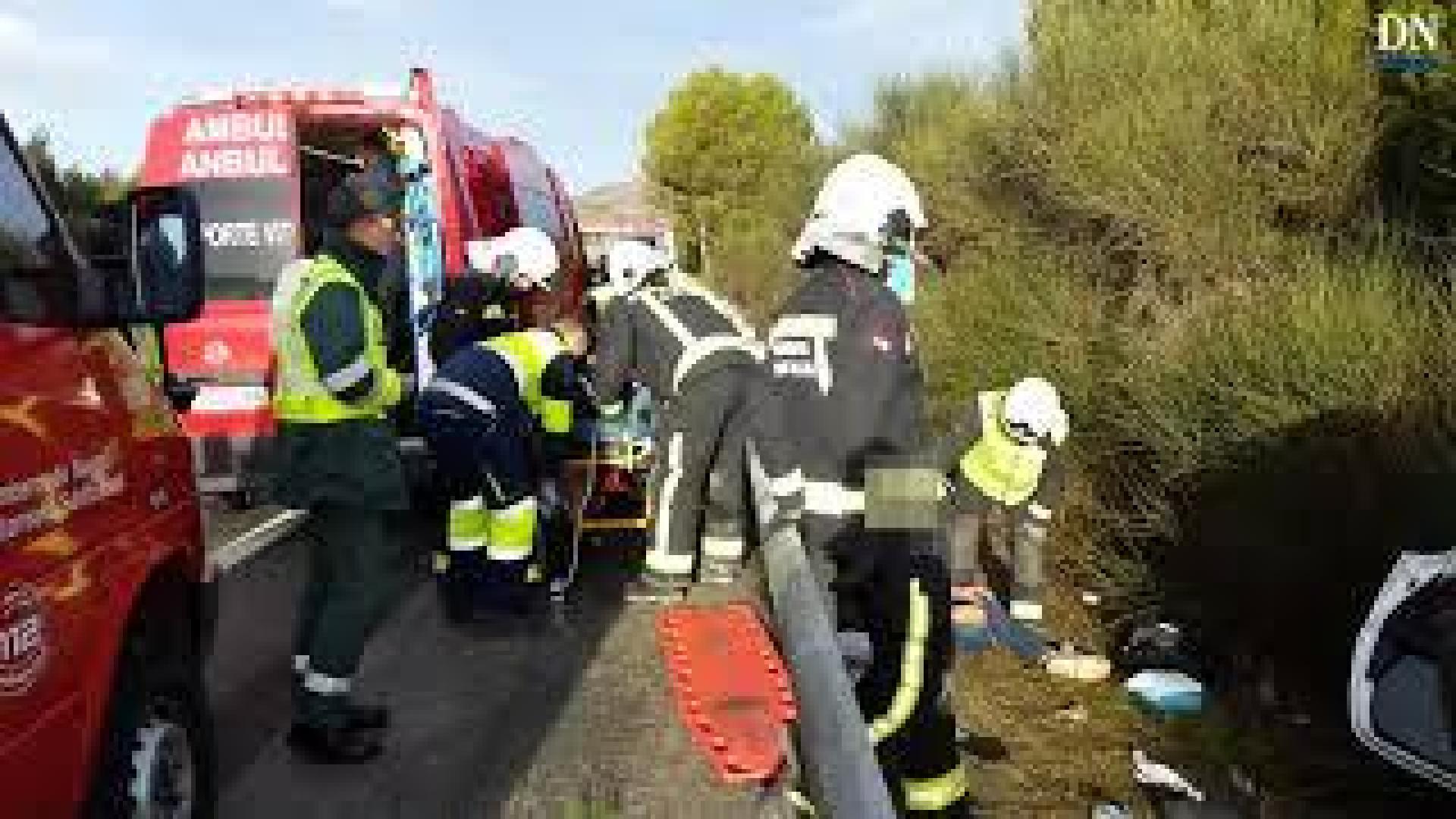 Cinco jóvenes heridos en un accidente antes del peaje de Zuasti