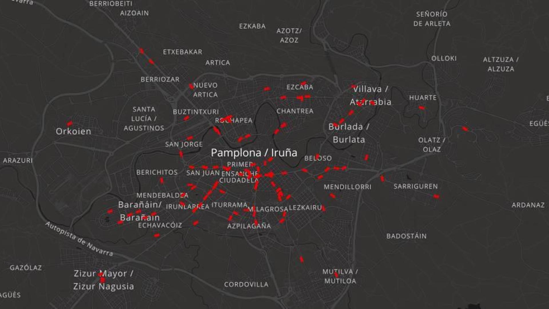 Imagen del mapa interactivo de las villavesas.