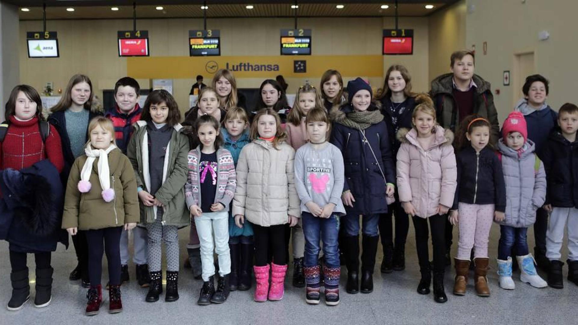 Los niños ucranianos acogidos en Navarra por Navidad vuelven a su país