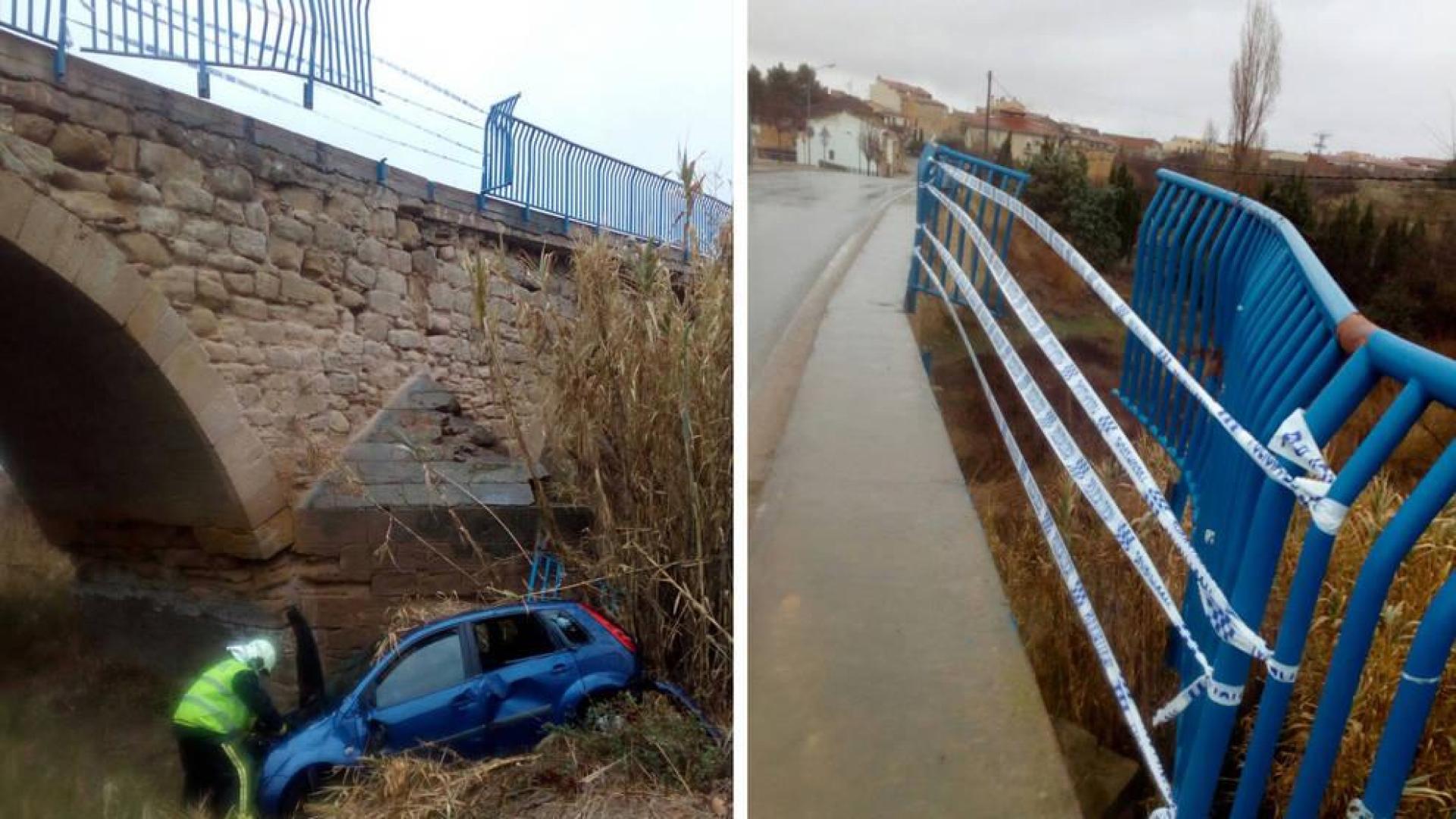 Herida tras caer de un puente al río en Cintruénigo