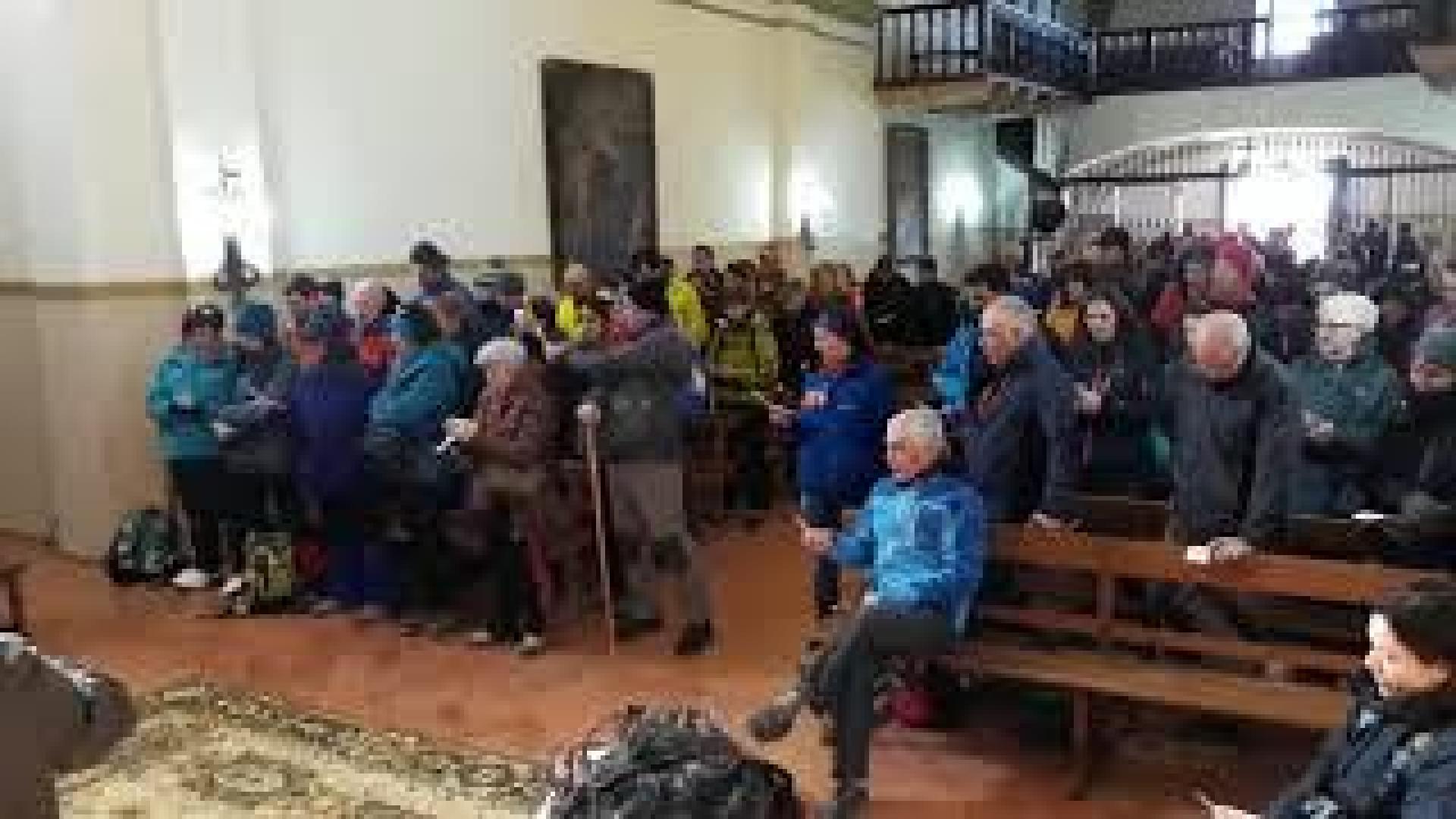 Peregrinos de Murchante en la ermita del Yugo de Arguedas