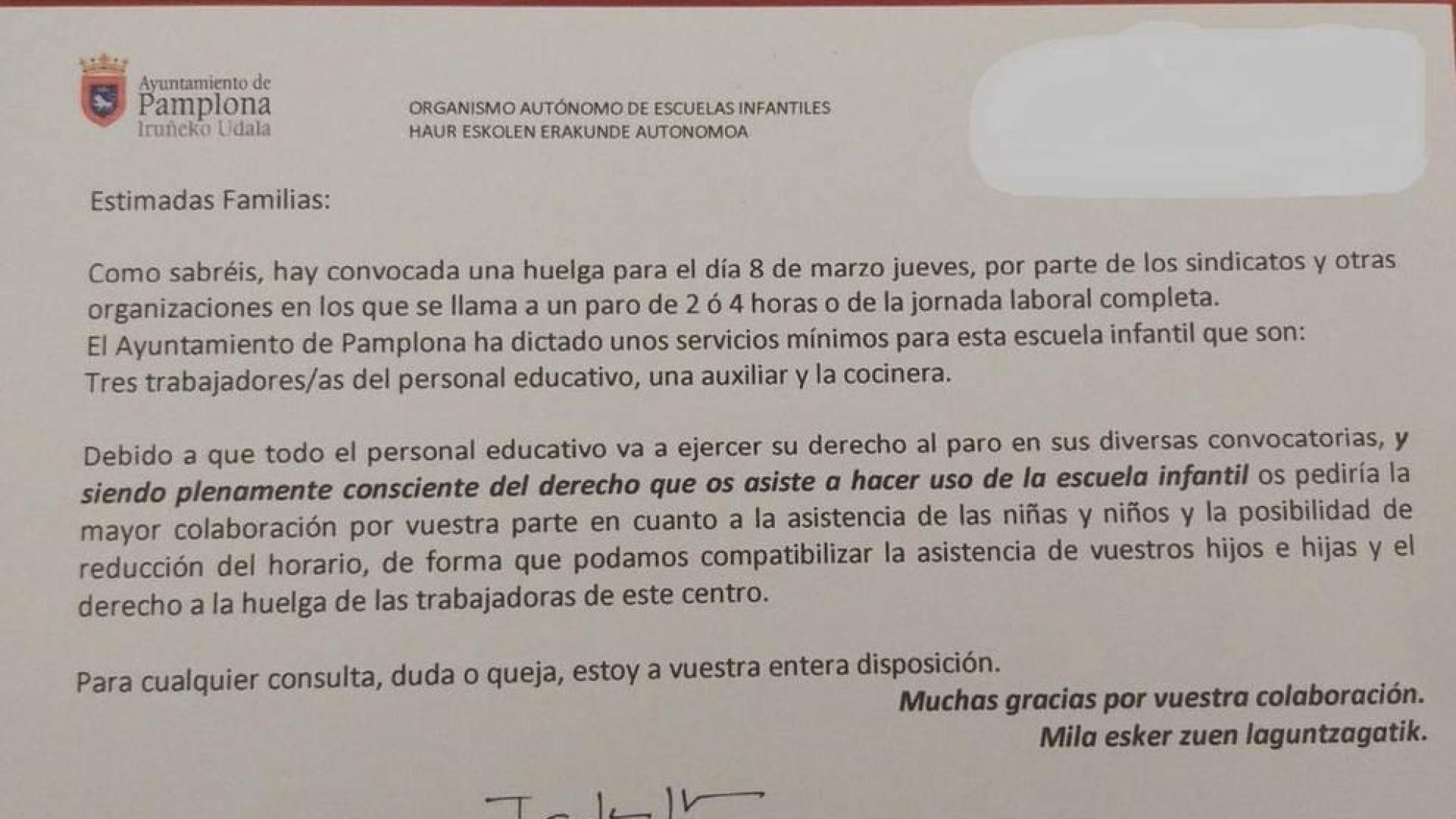 El PPN denuncia manipulación en las escuelas infantiles ante la huelga del 8 de marzo