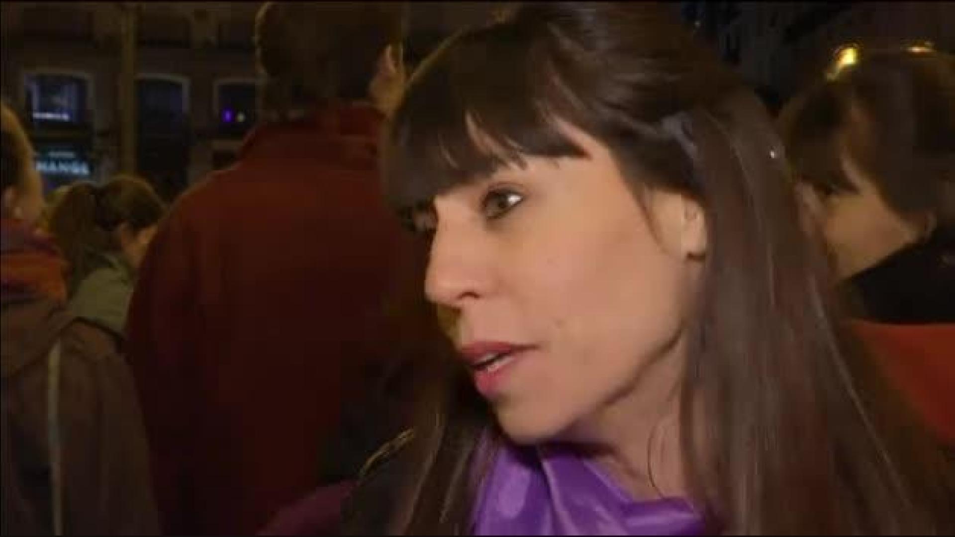 Cacerolada en la Puerta del Sol por la huelga feminista