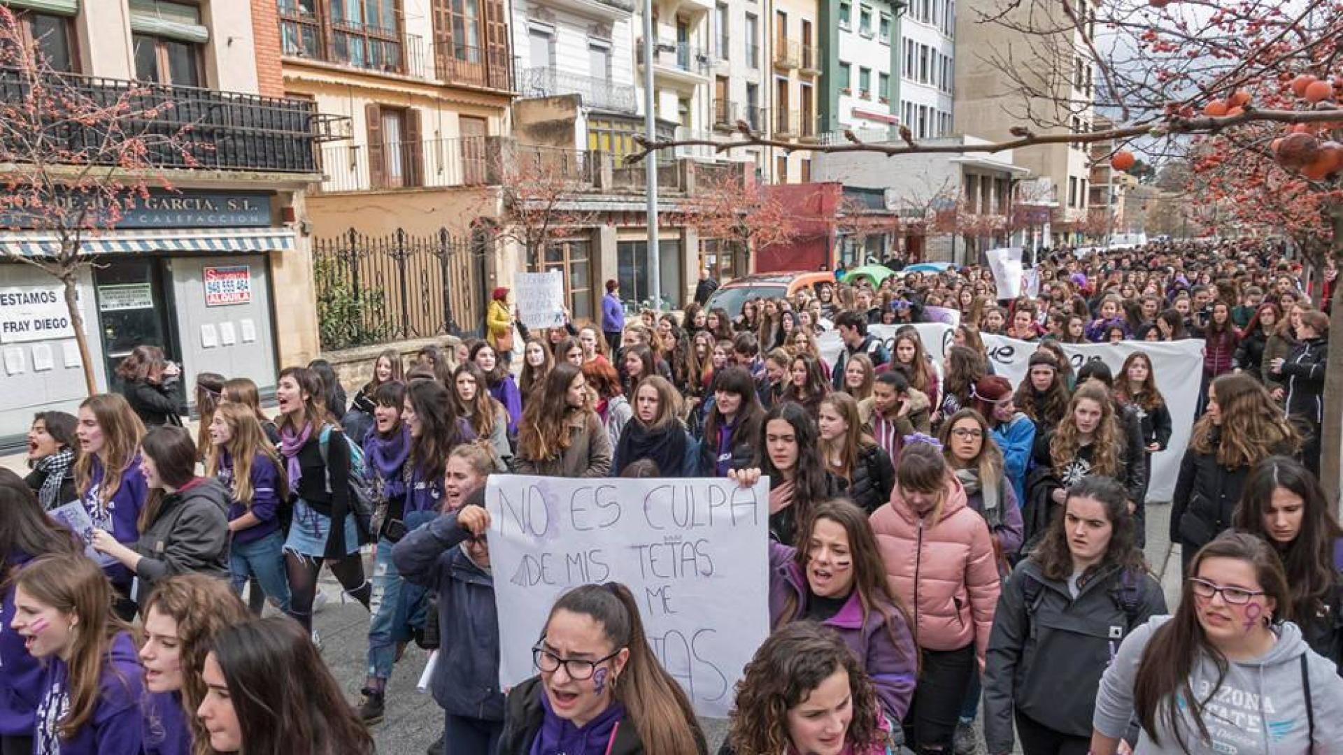 1.700 personas se manifiestan en Estella por las mujeres