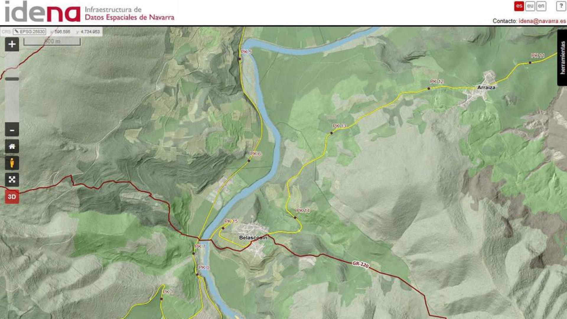 Publicada en internet toda la cartografía de Navarra