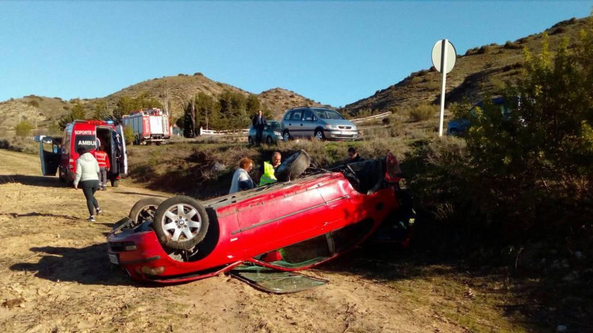 Trasladado al CHN tras sufrir un accidente en la NA-134 a la altura de Azagra
