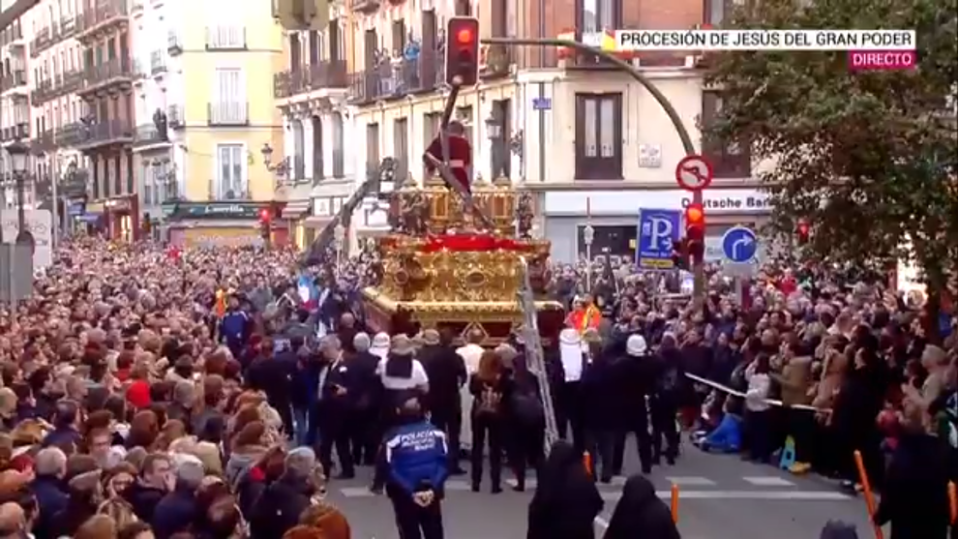 La accidentada procesión de Jueves Santo de Madrid