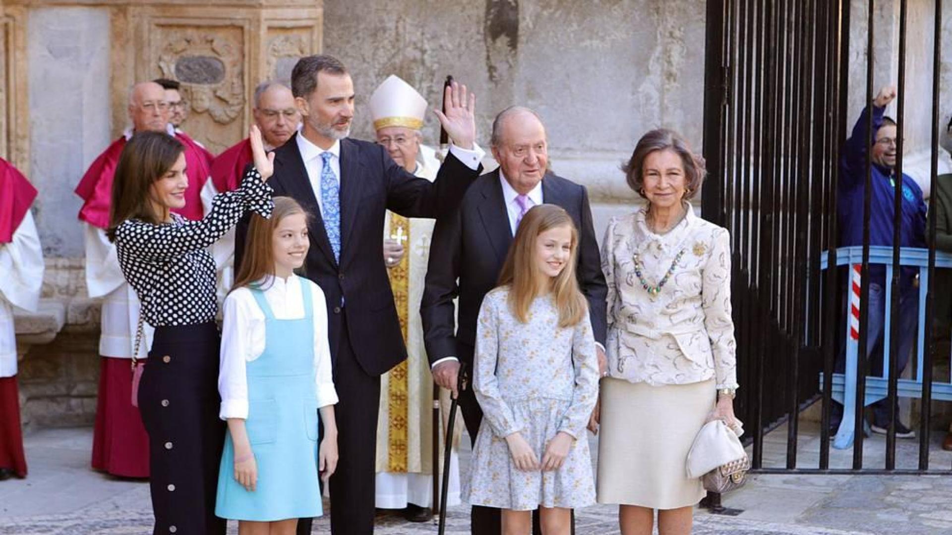 Los Reyes, en la misa de Resurrección en Palma