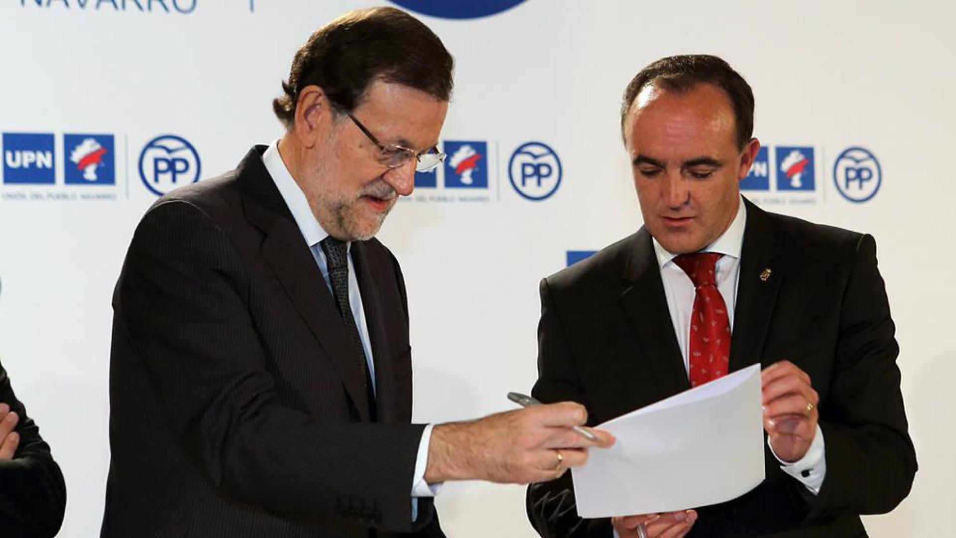 Javier Esparza y Mariano Rajoy.